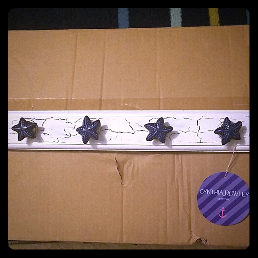 Beach Starfish Bathroom Hanger Hooks NWT
